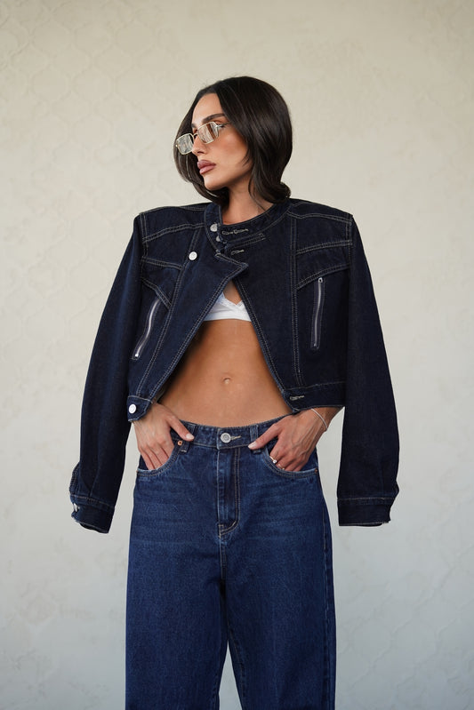 ג'קט ג'ינס רוכסנים