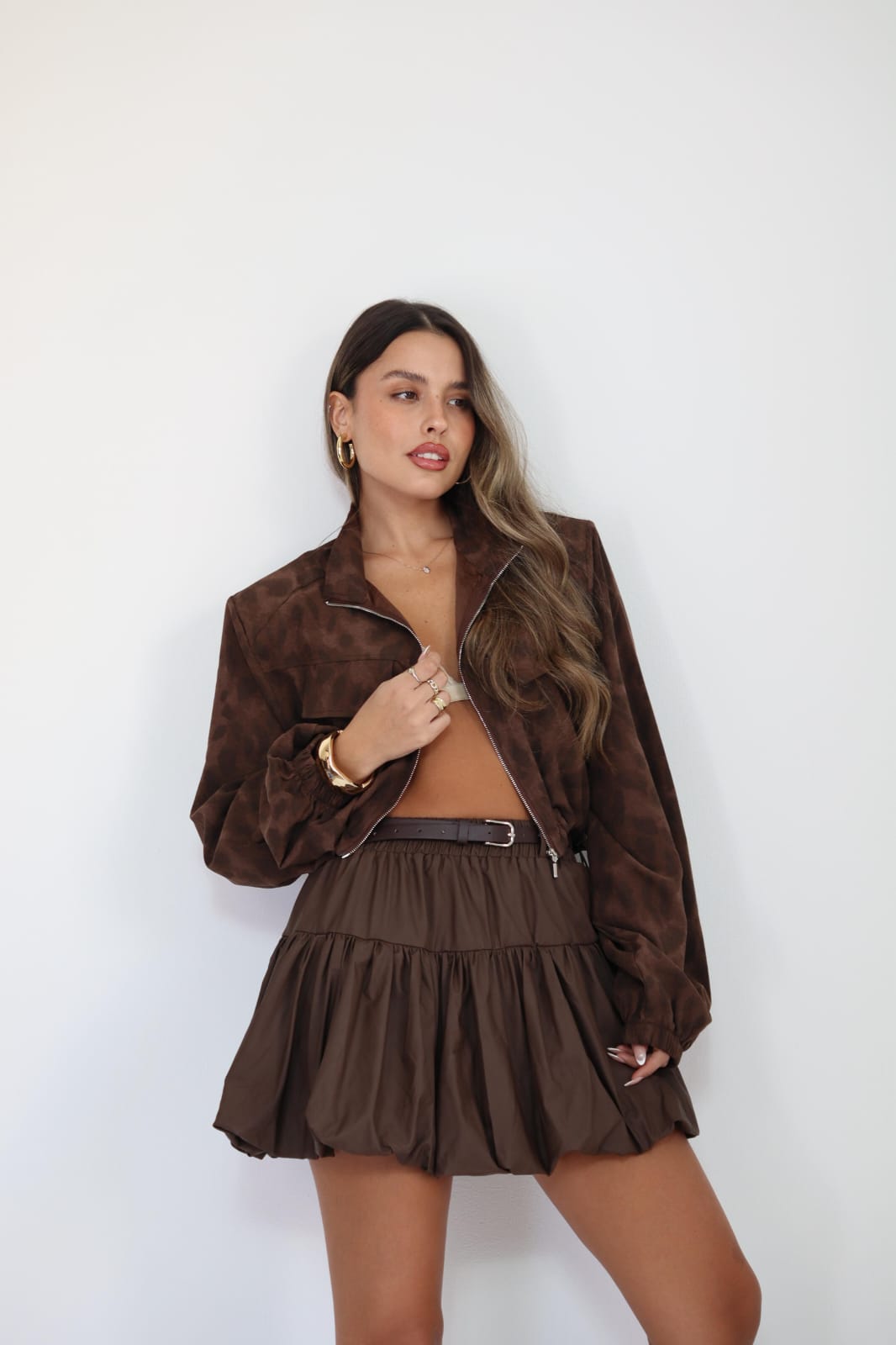 חצאית בלון דמוי עור