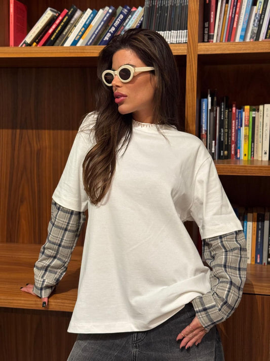 חולצת שרוול משבצות