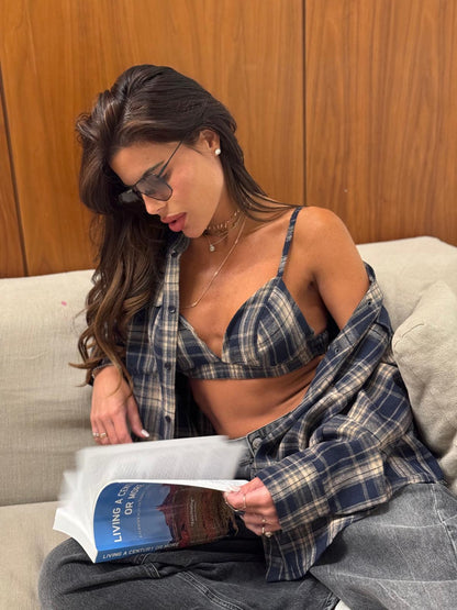 חולצת משבצות +טופ