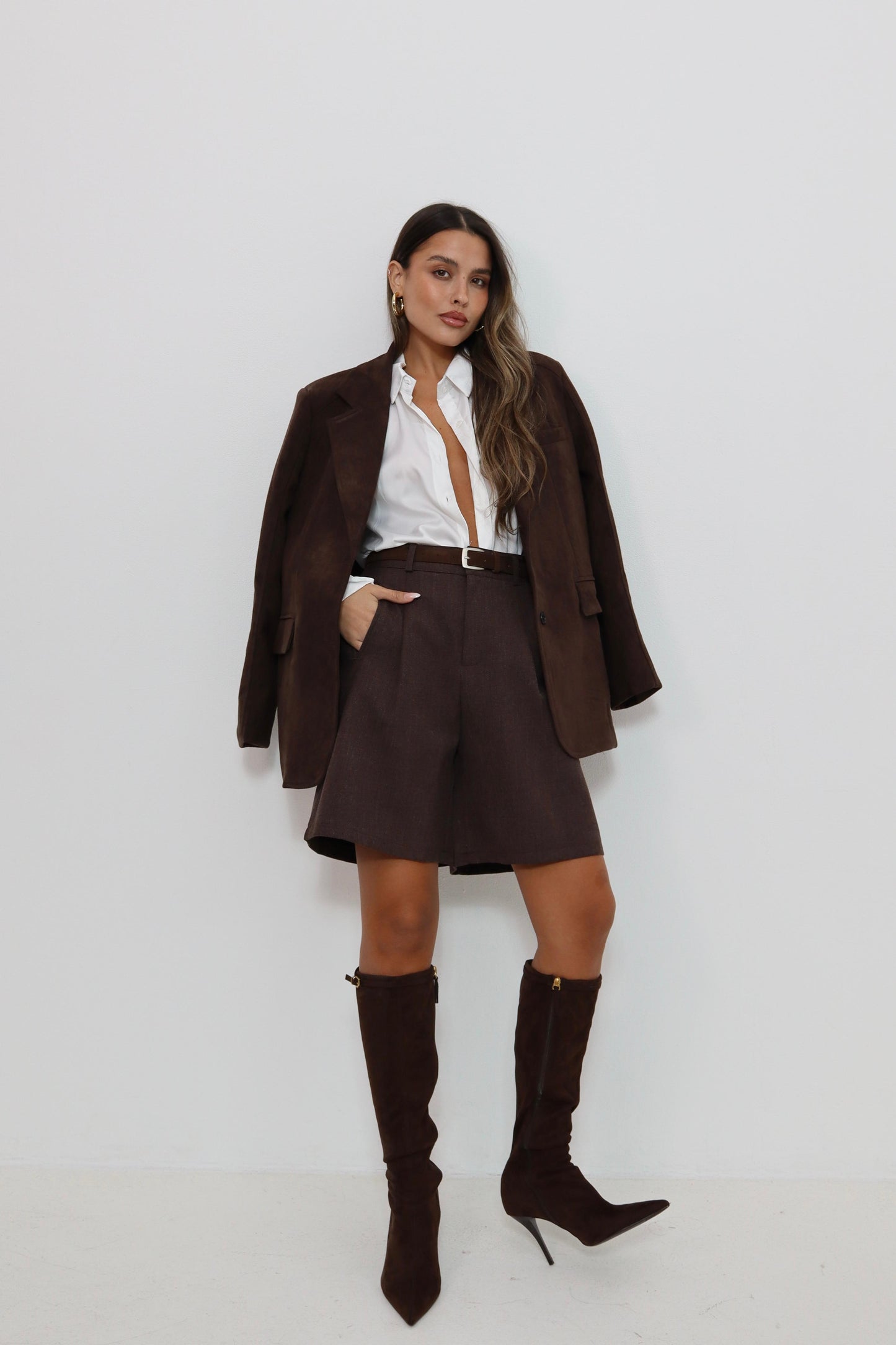 מכנס ברמודה צמר