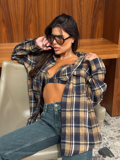 חולצת משבצות +טופ