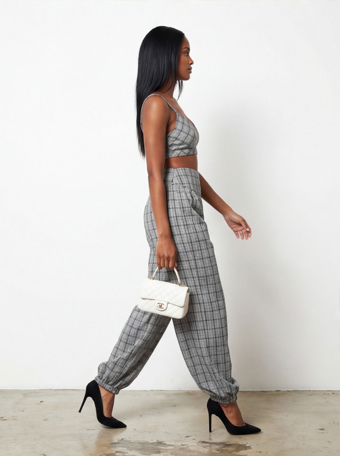 חליפת טופ משבצות